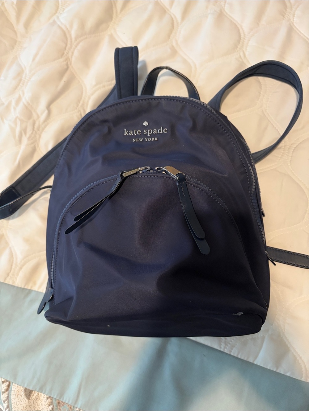 kate spade navy medium sized nylon backpack